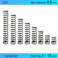 5Pcs 0.8 mm Compression Springs Pressure Spring Wire Dia 0.8 mm Outer Dia 5 5.5 6 7 7.5 8 8.5 9 9.5 10 - 16mm Length 10 - 100mm