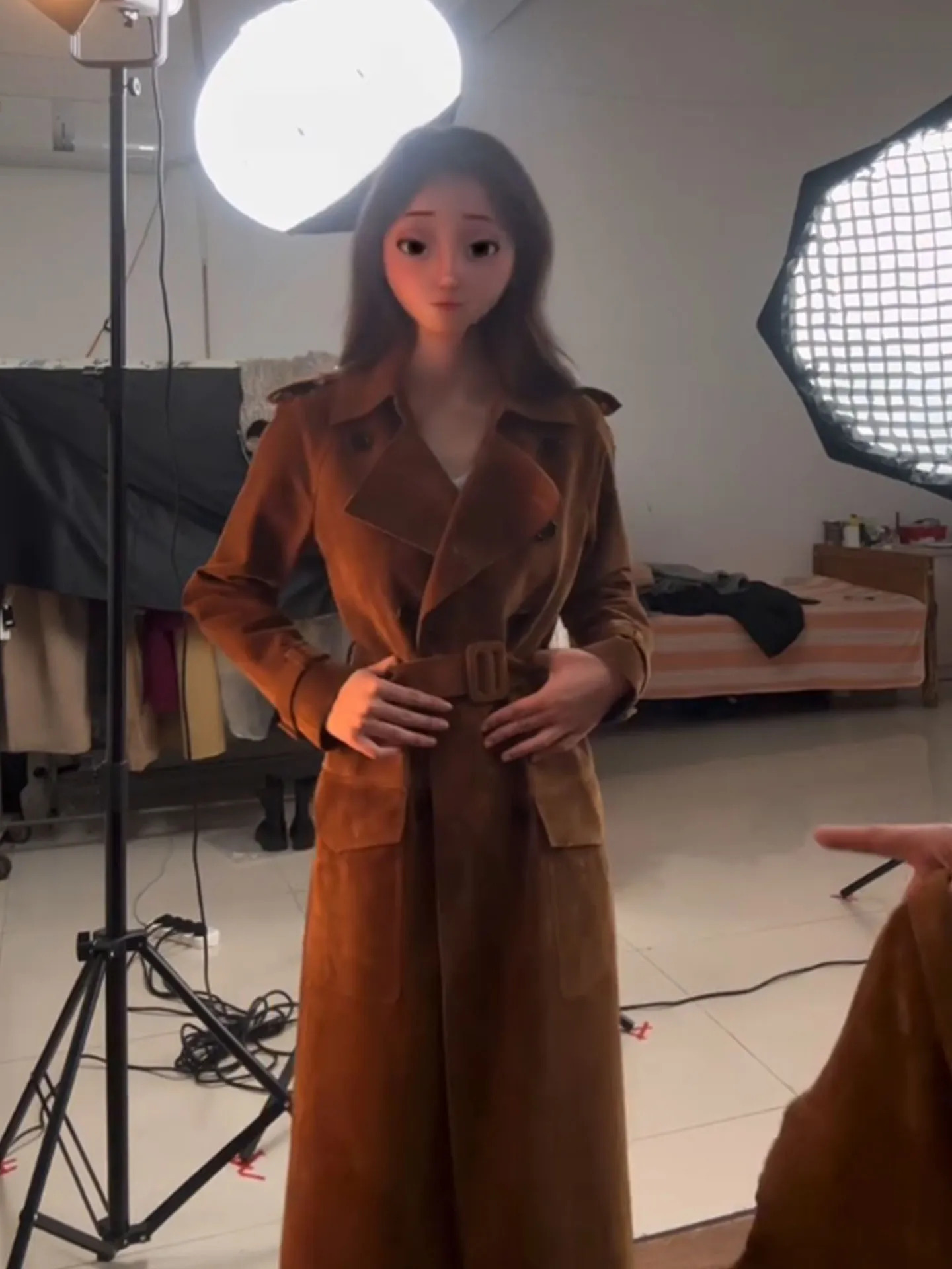 

Ele Vintage Long Coat Women's Slimming Waist Belted Trench Coat Coffee Color Spring 2026 Faion Outerwear