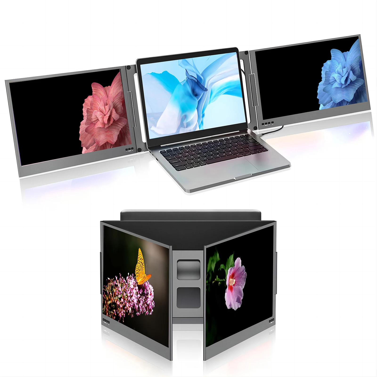 15.6-inch Portable Monitor, Triscreen Split Display, Expandable Screen, Split Display with Type-C Laptop