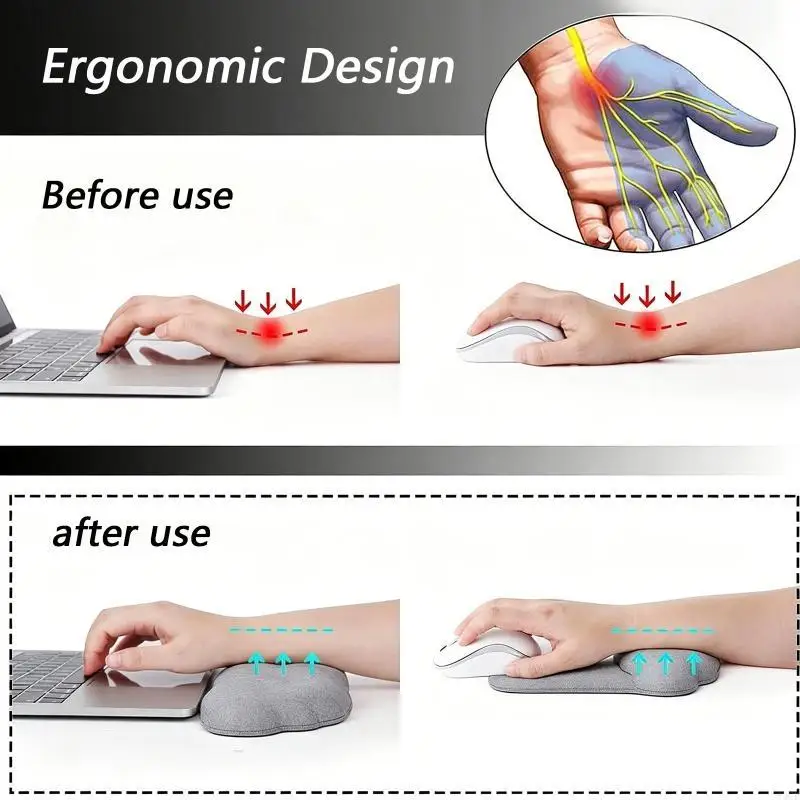 3Pcs Cloud Themed Mouse mat And Wrist Support Set For PC Laptop Users 83CF
