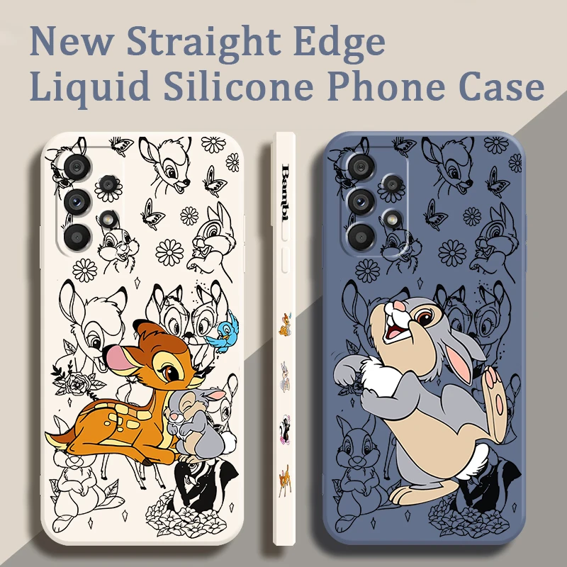 

Bambi Thumper Disney Liquid Left Rope For Samsung A54 A53 A52 S A33 A32 A51 A71 A21S A13 A73 A72 A23 A12 5G 4G Funda Phone Case