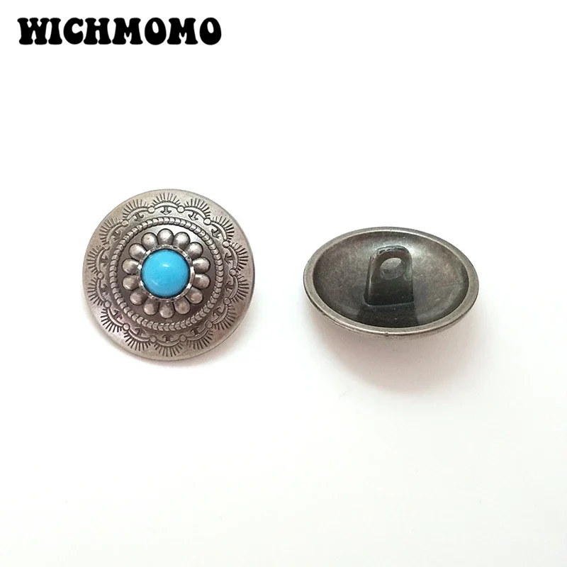 New 3pieces 30mm Retro Zinc Alloy Round  Clothes Decorative Flowers Overcoat Buttons Charm Pendant DIY Hair Jewelry Accessories