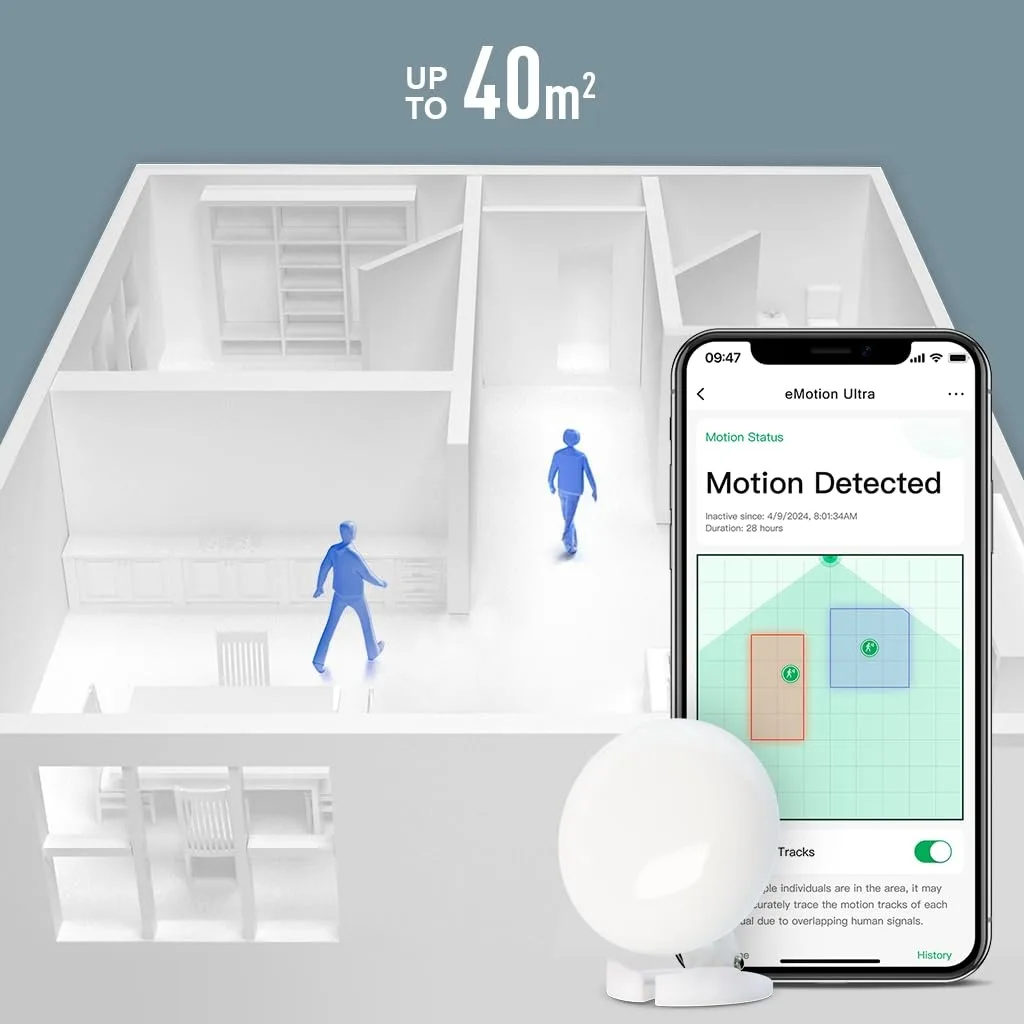 LinknLink 스마트 홈 브리지 감정 존재 센서, mmWave 레이더 WiFi 스마트 모션 센서, IR, Alexa 및 Google Home과 호환