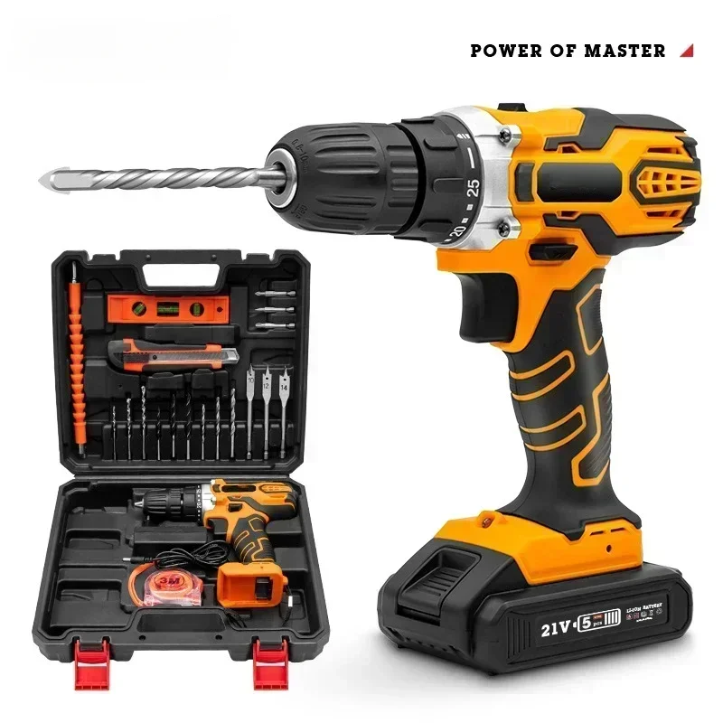 

21V 16.8V Brushless Impact Drill Cordless High-power Electric Drill Lithium Battery Dual Speed Electric Screwdriver Power Tool