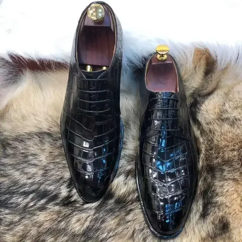 chue new men dress  formal shoes leather shoes men male lace-up real leather sole