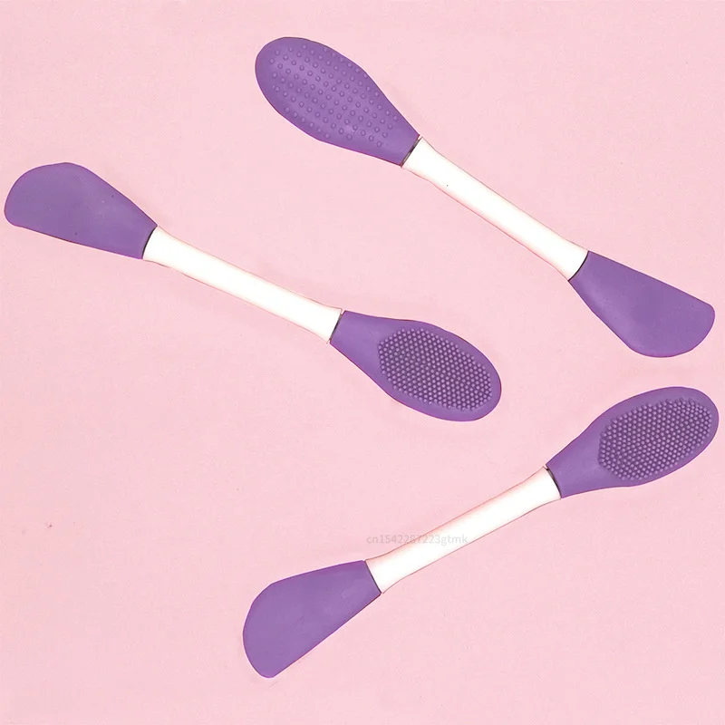 Double Head Silicone Facial Mask Brush Facial Massage Cleaning Brushs DIY Mud Film Scraper Facial Care Tool Dropshiping