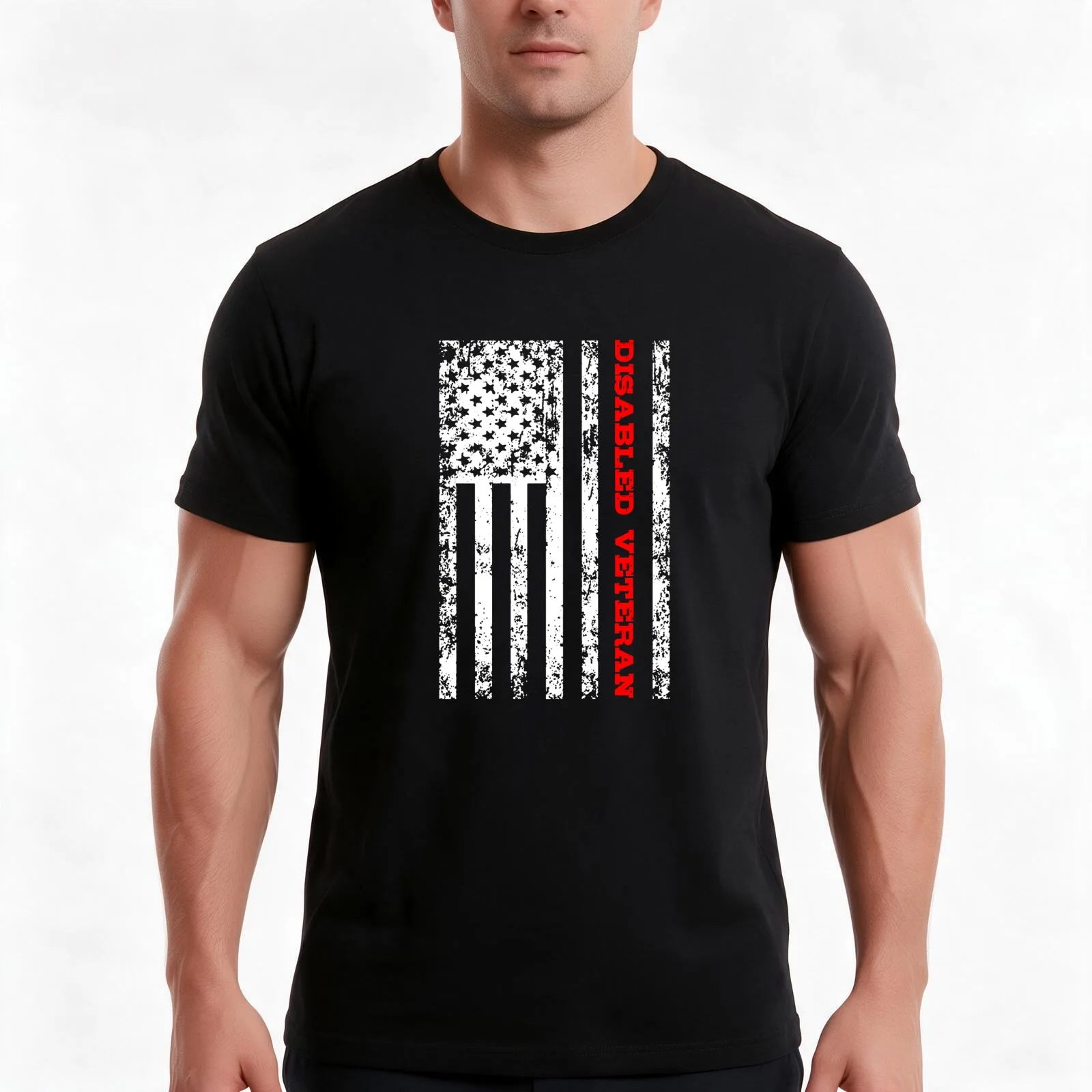 Disabled Veteran T-Shirt Summer Casual Cotton Tee Oversized Streetwear Tops Vintage Graphic Print Loose Fit Short Sleeve