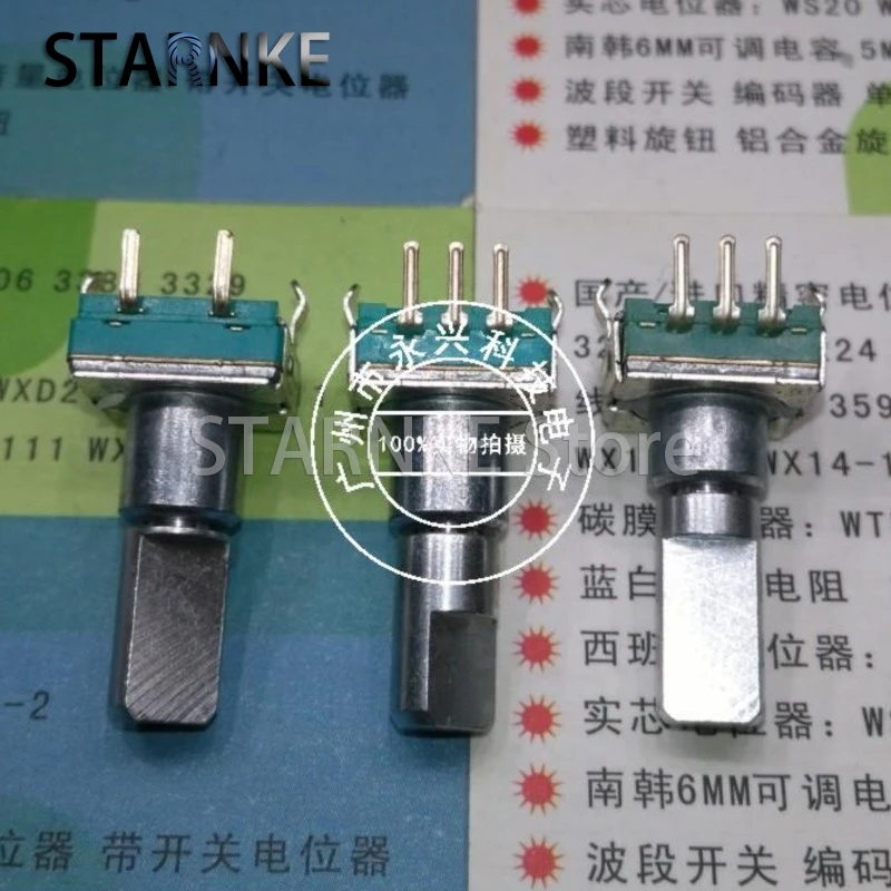 3PCS 30 Position 15 Pulse 360 Degree Rotary Encoder EC11 5 Pin Half Shaft Length 18MM With Push Button Switch