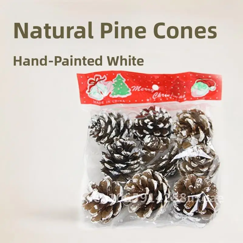 

Christmas decorations pine cone white side window decoration pendant natural pine cone Christmas tree ornaments