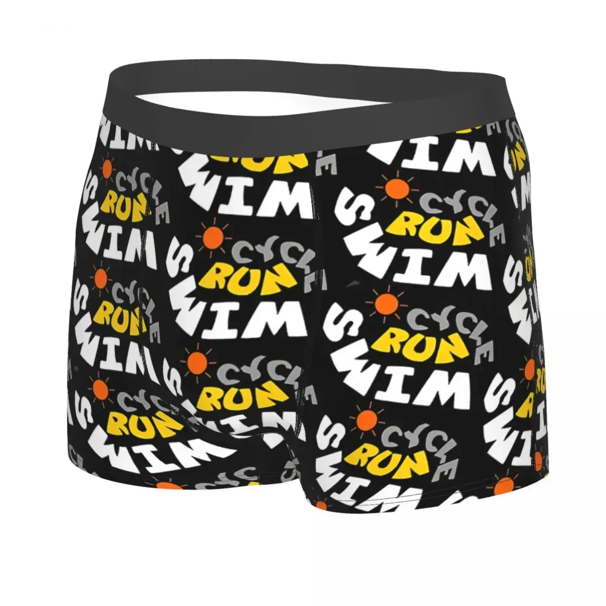 Run Cycle Swim Men Boxer Briefs Bicycle Bike Highly Breathable Underwear Top Quality Print Shorts Birthday Gifts