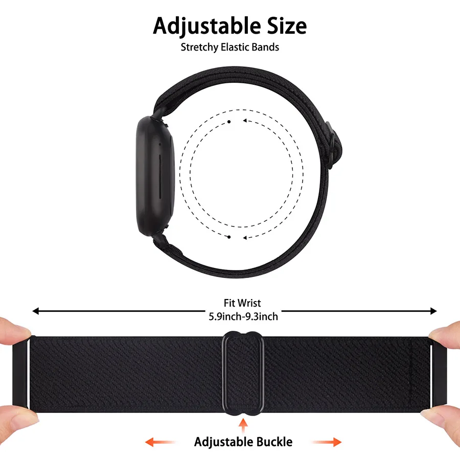 Sports Nylon Band For Xiaomi Mi Band 9 Pro/Mi Band 8 Pro Elastic Woven Watch Bracelet Strap Loop For Redmi Watch 4/5 Replacement