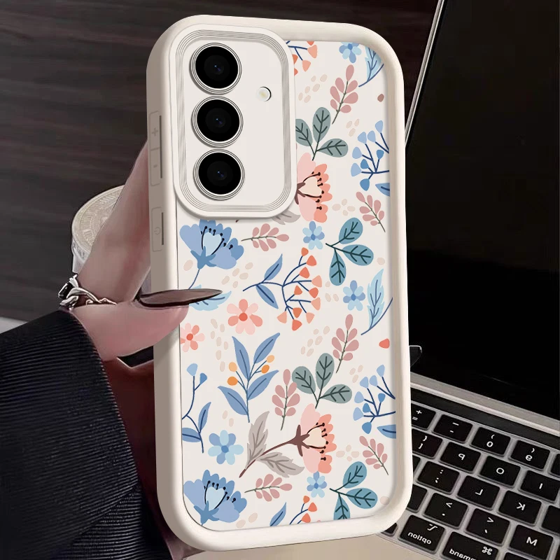 Small Flowers Phone Case For Samsung Galaxy S24 S23 S22 Ultra Plus S24 S21 FE A55 A54 A52 A34 A15 A14 A35 A25 A16 5G Soft Cover