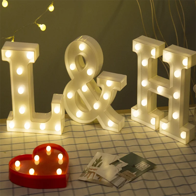 22cm LED letter warm light, letter number light with battery, used for home decoration lights for proposals and birthday parties