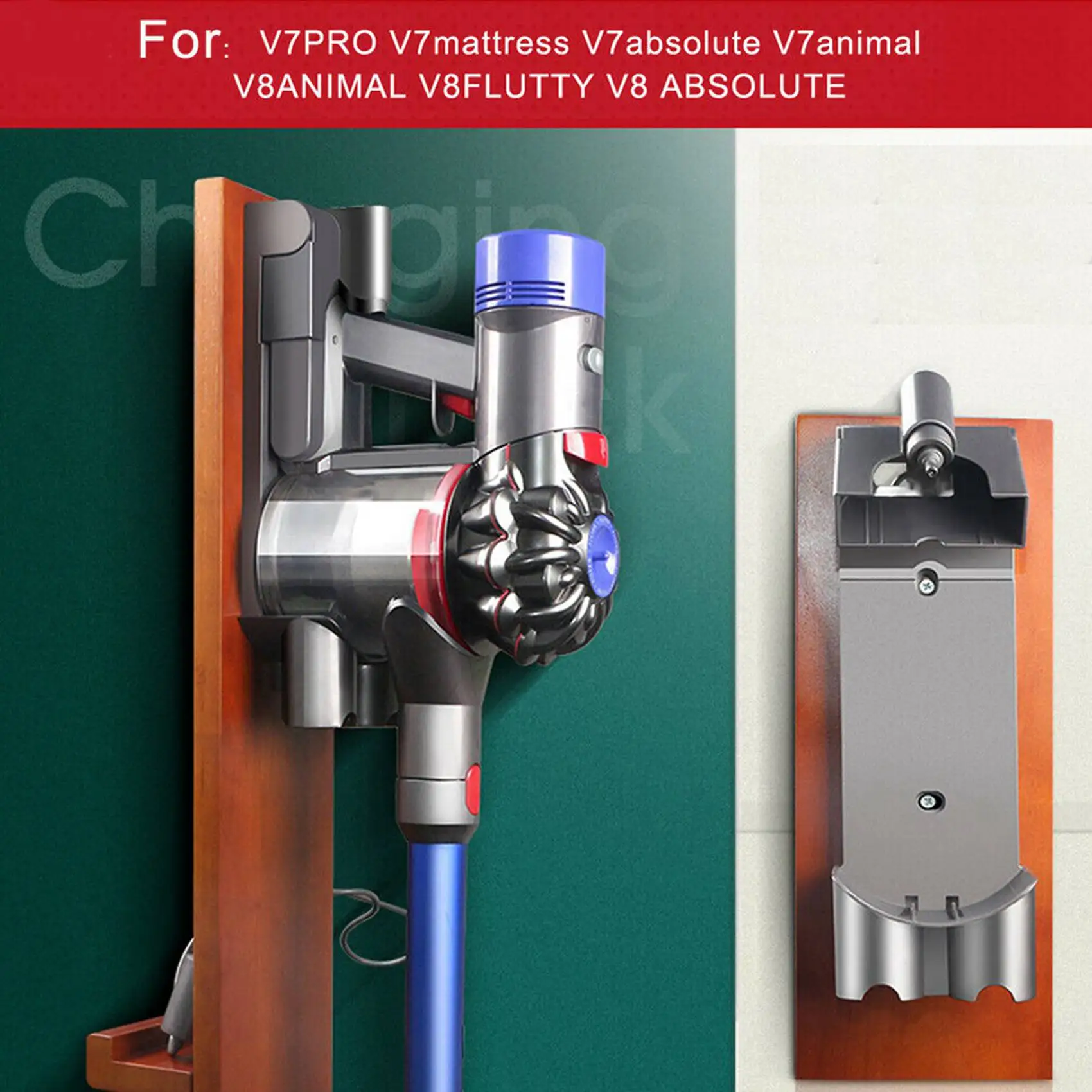 

ABRE-2X Vacuum Cleaner Docking Station Compatible For Dyson V7 V8 Wall Mounted Accessories Cord-Free Bracket