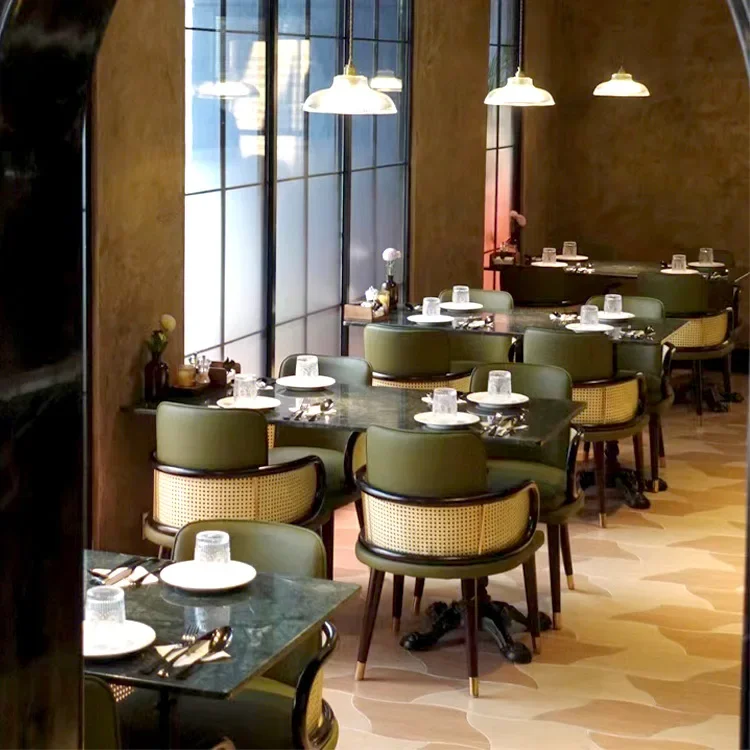 

Restaurant Furniture Luxury Dining Table and Chair Sets Wholesale