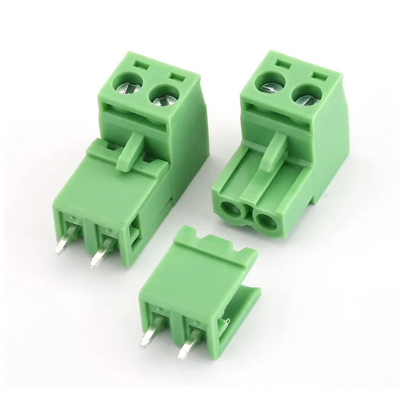 10 Sets HT5.08 2Pin Terminal Plug Type Straight Pin 300V 10A 5.08mm Pitch Connector PCB Screw Terminal Block