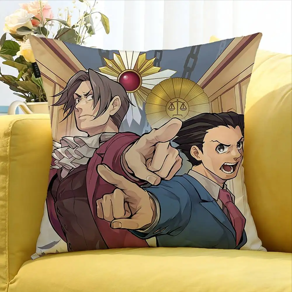 COOL A-Ace Attorney Miles Edgeworth   Various Sizes Square Pillow Case For Car Home Bedchamber Decor