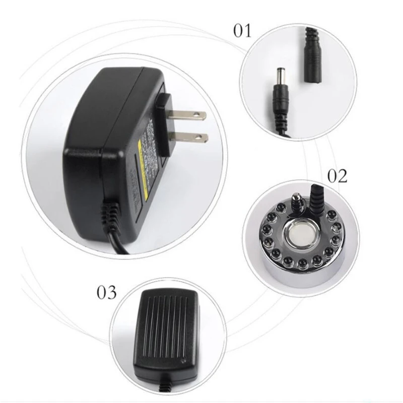 Máy tạo sương mù siêu âm có đèn LED Máy tạo độ ẩm thay thế nước Dropship