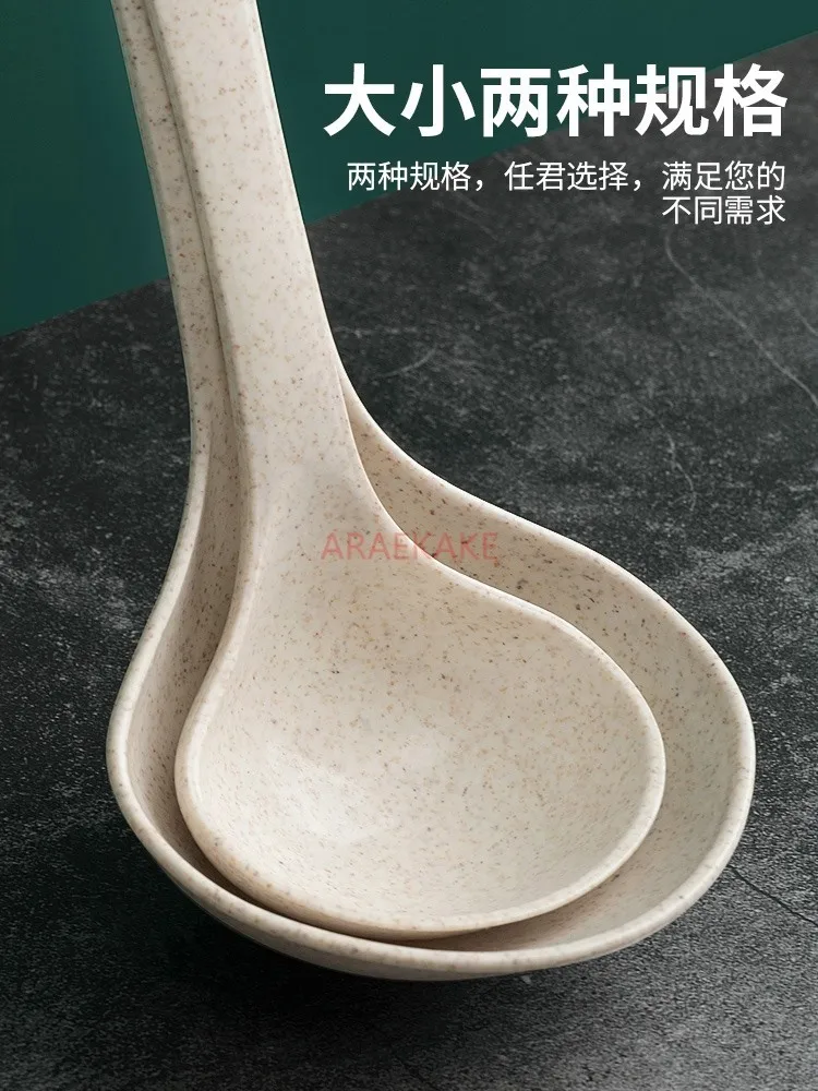 ارتفاع درجة الحرارة مقاومة ألياف القمح مقبض طويل ملعقة كبيرة المنزلية Congee ملعقة صغيرة ملعقة بلاستيكية