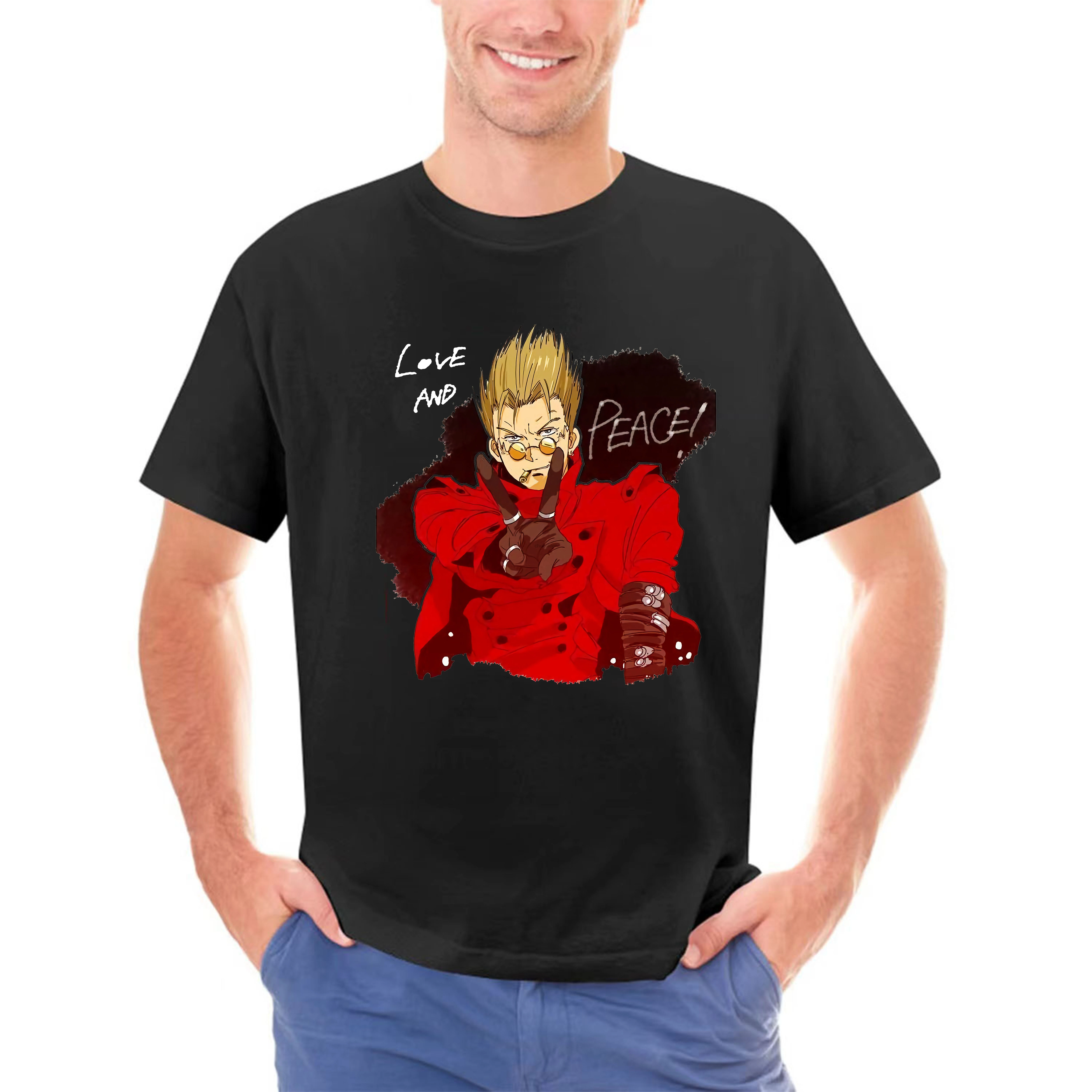 Trigun Vash The Stampede Art T Shirt For Men Cheap fashion short sleeved T-shirt