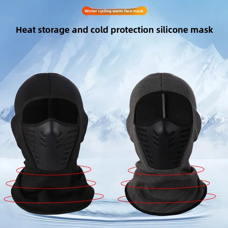 Fleece Windproof Helmet Liner Cap Thickened Face Mask Neck Cover for Skiing Motorcycle Fishing Outdoor