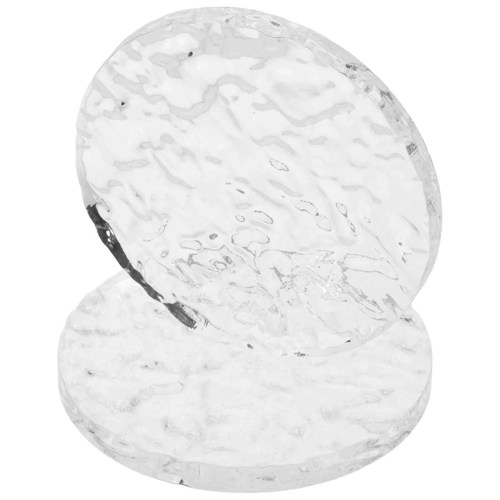 

2Pcs Round Acrylic Jewelry Tray Clear Textured Surface 4 Inch Transparent Earrings Necklace Bracelet Organizer Aesthetic Vanity