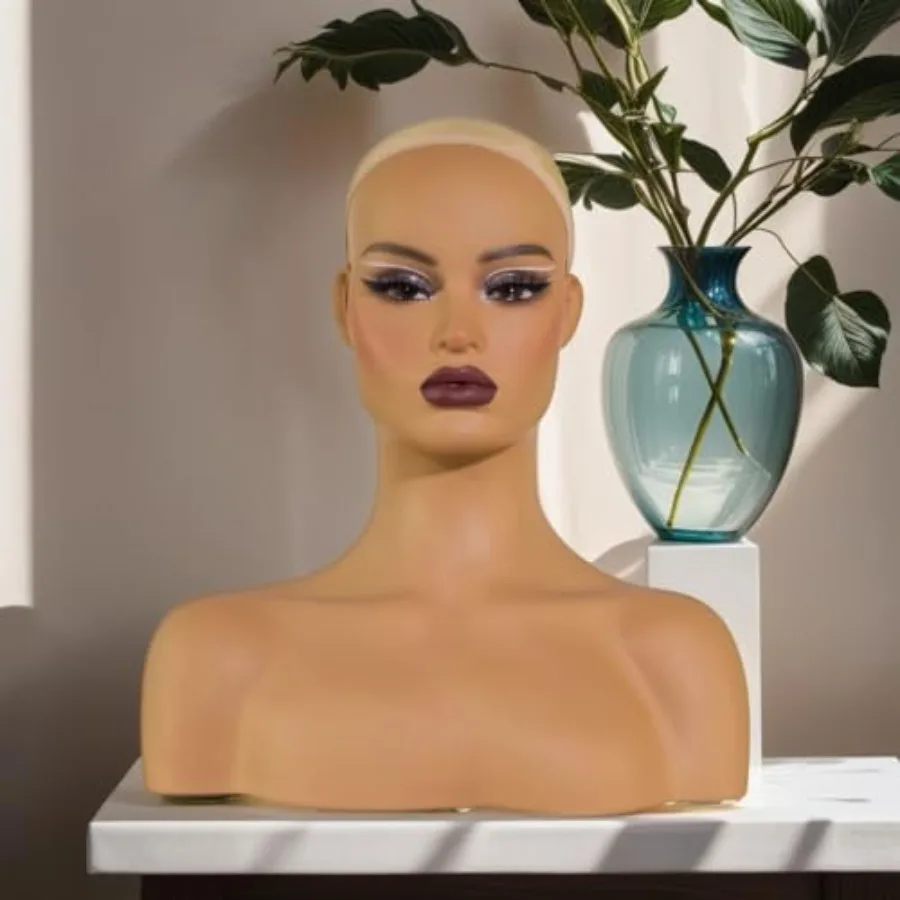 

Голова манекена с плечами Реалистичное решение для демонстрации и укладки для париков Ювелирные изделия и одежды Прочный и реалистичный дизайн