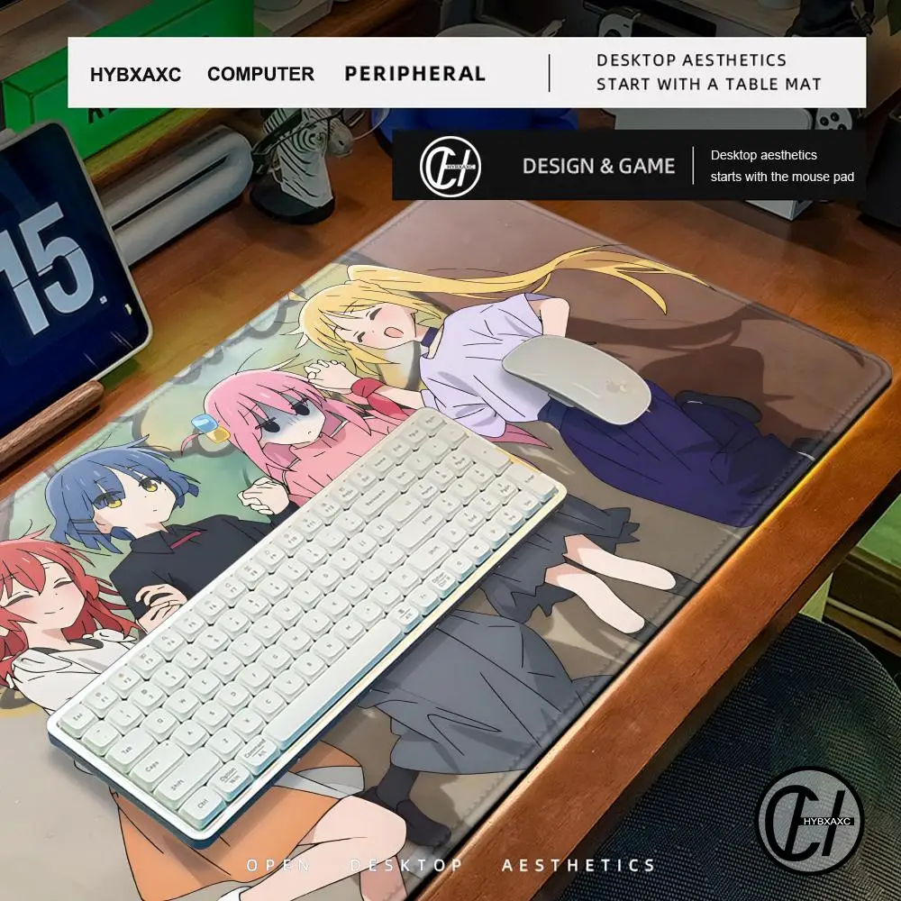 Bocchi The Rock Large Gaming Mousepad Game Rubber Computer Mouse Mat Anime HD Print Mouse Pad Gamer Locking Edge Accessories XXL
