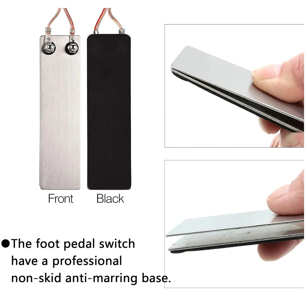 Tattoo Foot Pedal Flat Stainless Steel Tattoo Power Switch with Plug Cable for Tattoo Gun Machine Body Art Tattoo Accessories