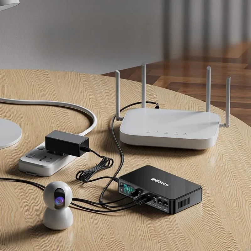 Batería inteligente UPS 12V 9V 5V 18000MAH/10400MAH pantalla HD para enrutador/monitor/teléfono móvil/luces LED/fuente de alimentación de sonido