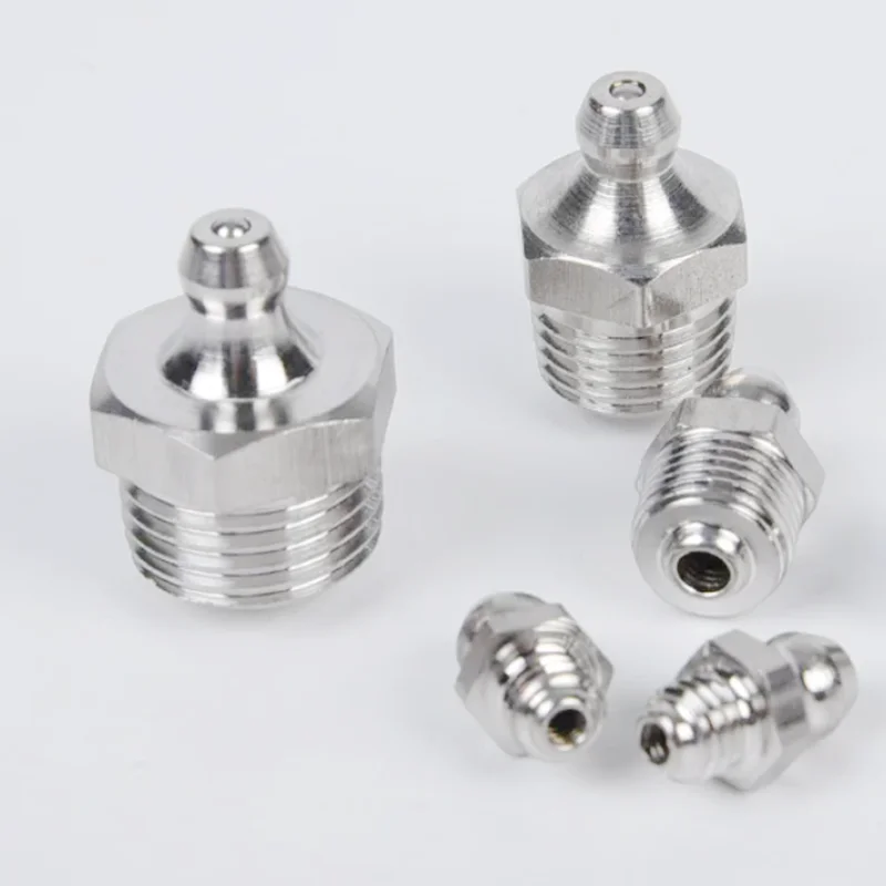 (2) M5 M6 M8 M10 M12 M14 M16 M20 Metric Thread Male 304 Stainless Steel Grease Zerk Nipple Fitting For Grease Gun