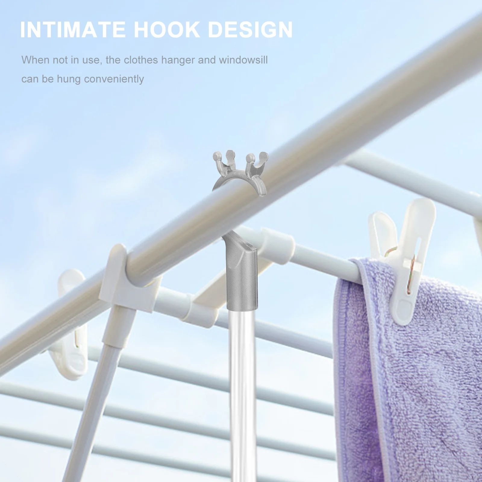 

4pcs Rail Accessories Support Pole Head Replacement Head For Pole Household Clothes Fork Accessories Clothes Hanging Tool Home