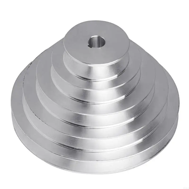 85LA Aluminum A Type 5 Step Pagoda Pulley Wheel 150mm Outer Diameter 14mm to 28mm Bore for V-shaped Timing Belt