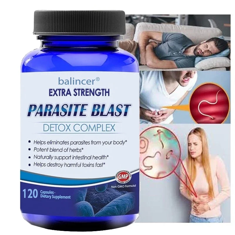 Antibacterial PARASITE BLAST, Removes All Body Parasites, Natural Gut Health, Cleans Colon Detox + Cleanse, Liver Immunity