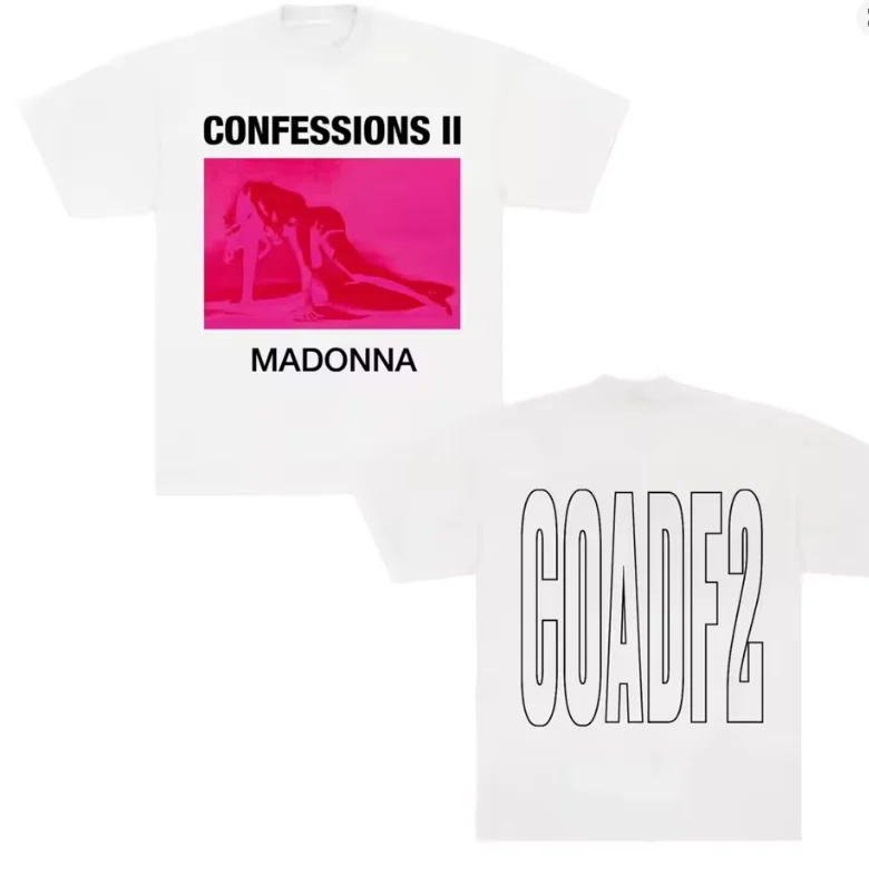 2026 Madonna Confessions II Album 100% cotton Unisex Shirt Summer New Men's Women's Fashion Leisure O-neck Tshirt Fan Gifts