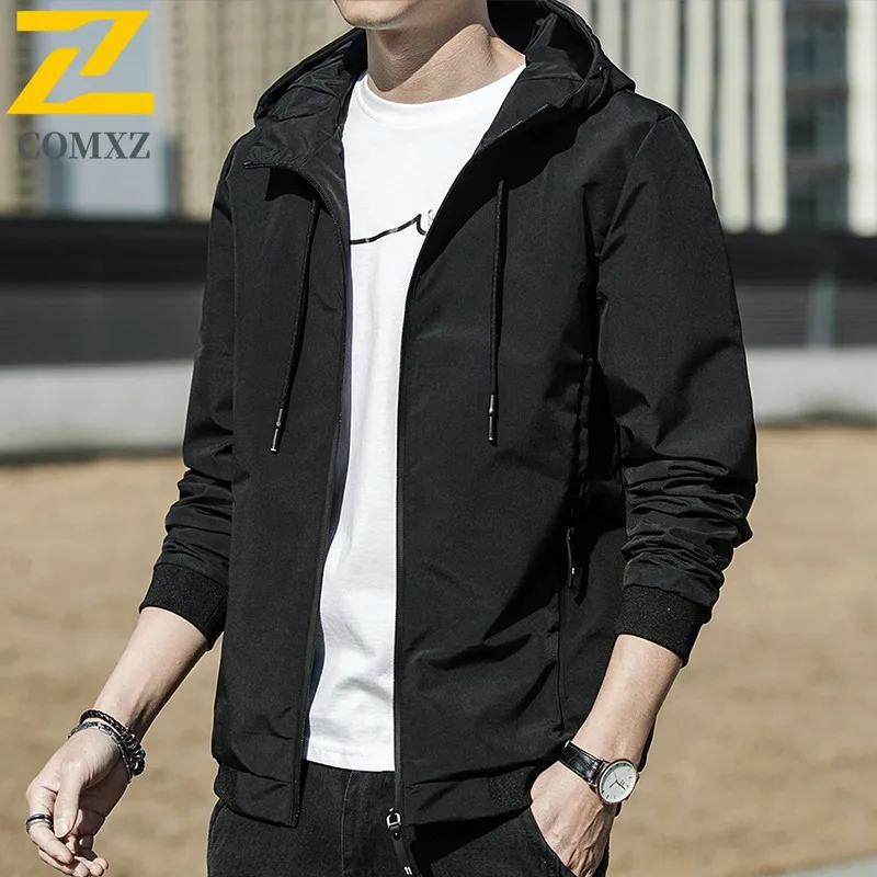 

COMXZ 2025 Men Jacket Korean Fashion Trendy Handsome Big Size Hooded Coat Autumn Shirt New Arrival Street Style