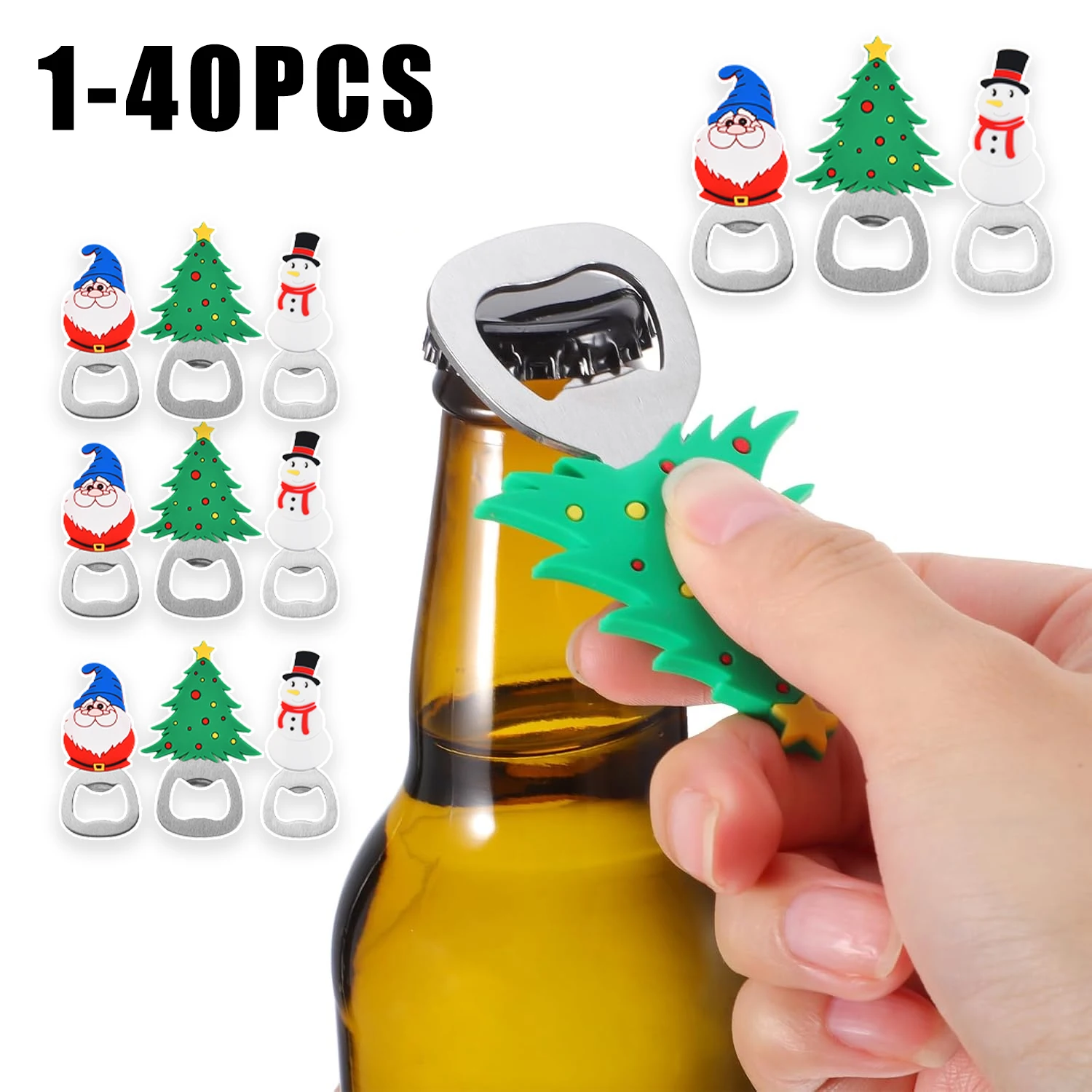 

Christmas Fridge Magnet Beer Bottle Opener Magnetic Home Bar Tool for Holiday Party Can and Bottle Opening
