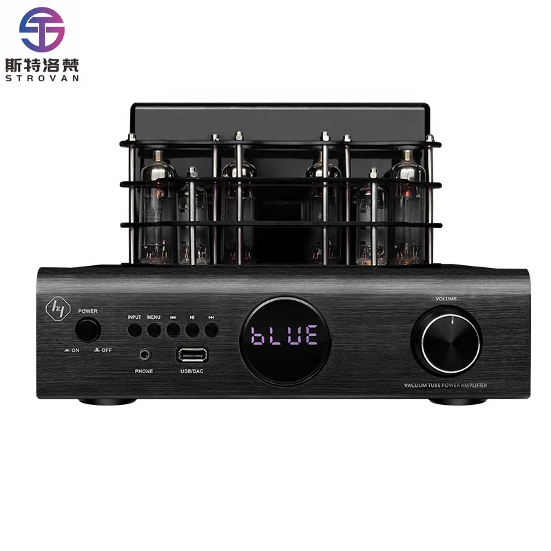 

AV-2080R Professional KTV 200W LED 2.0 Channel Aluminium USB DAC Tube Amplifier for Home