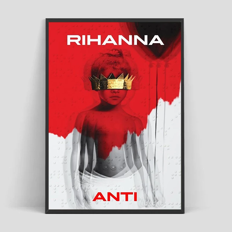 المغني R-RIHANNAs الجمال المشارك غرفة المعيشة المنزلي الديكور جدار ديكور خمر صورة الزخرفية الفن جدارية الملصقات الداخلية #1