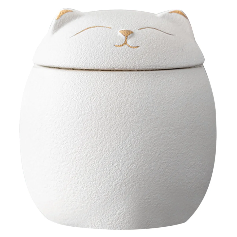 

Cat Ceramic Tea Canister Sealed Storage Jar for Tea Leaves Candy Nuts Home Decor Cat Cookie Jar Nuts Storage Container