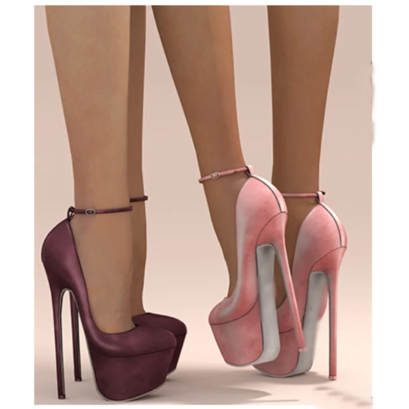 

Purple Buckle Hollow Platform Pumps Thin High Heel Sexy Fashionable Cool Summer Casual Big Size Woman Shoes Zapatillas Mujer