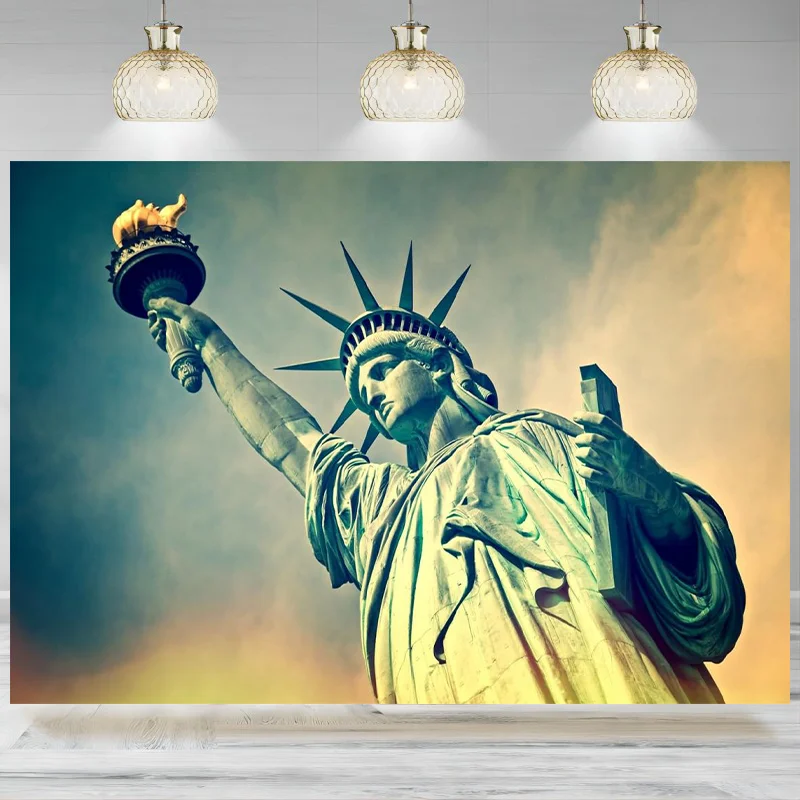 

Statue of Liberty Backdrop Photography America Manhattan New York Statue Background National Freedom Day Celebration Banner