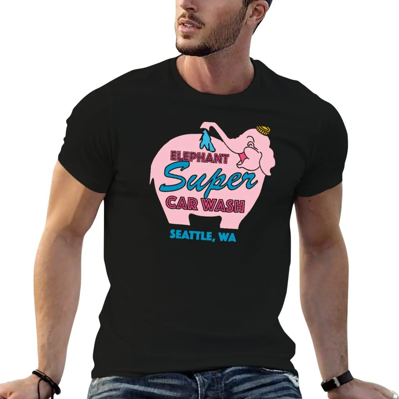 

Pink Elephant Car Wash T-Shirt t shirts cotton 100% cotton t shirt man T-Shirt