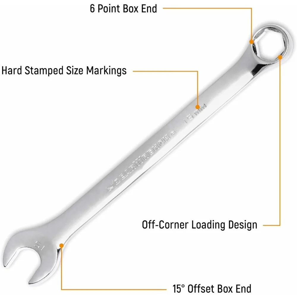 Universal 28-Piece Combination Wrench Set | 6-Point | SAE and Metric Standards