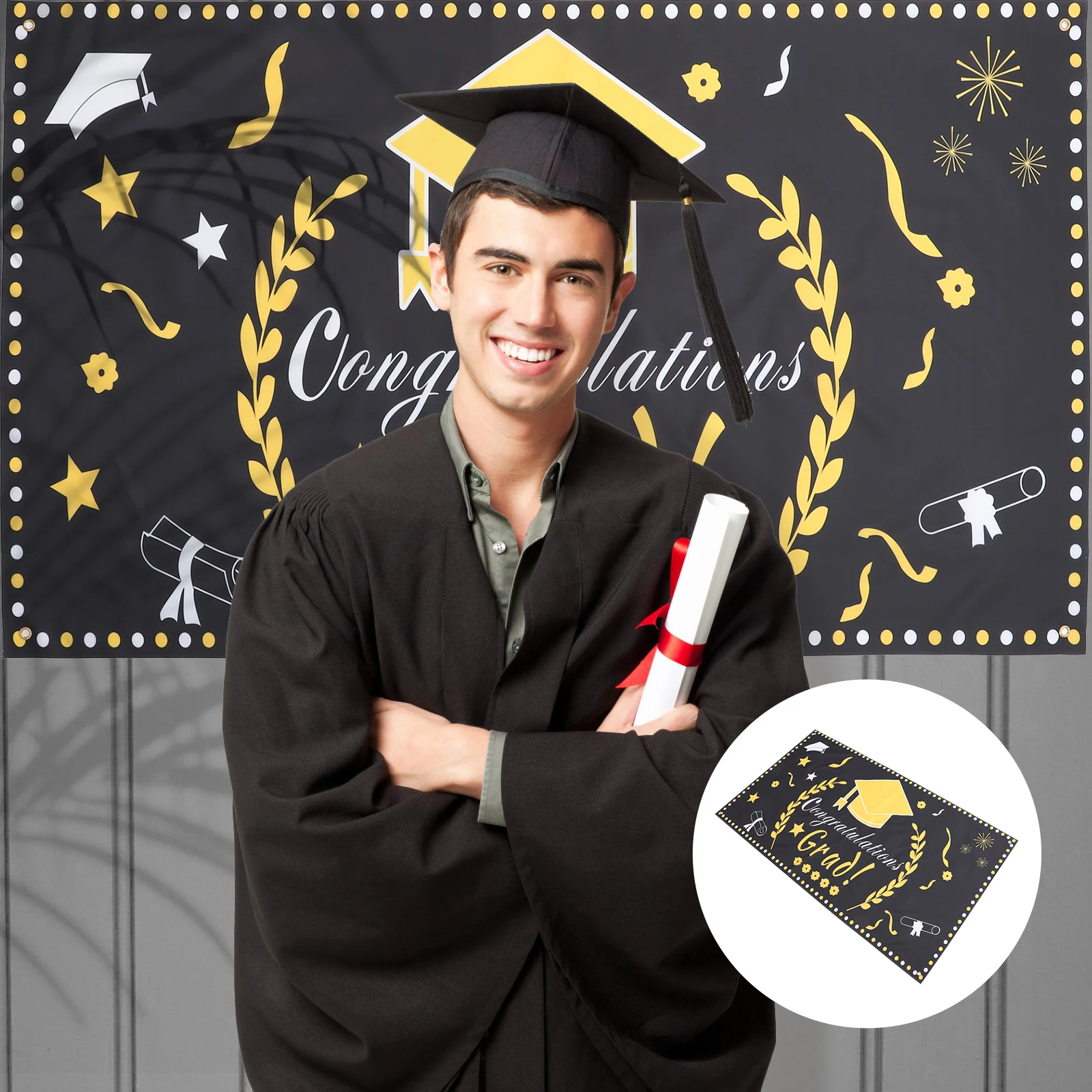 

Graduation Party Backdrops Banner Decor Cloth Background for Indoor Outdoor Events High School College Nursing Doctorate