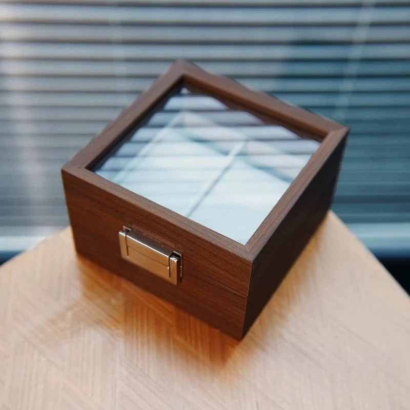 Wooden Watch Storage Box 2 Slots Watches Boxes Multifunctional Bracelet Wrist Watch Cases Travel Watches Display Accessories