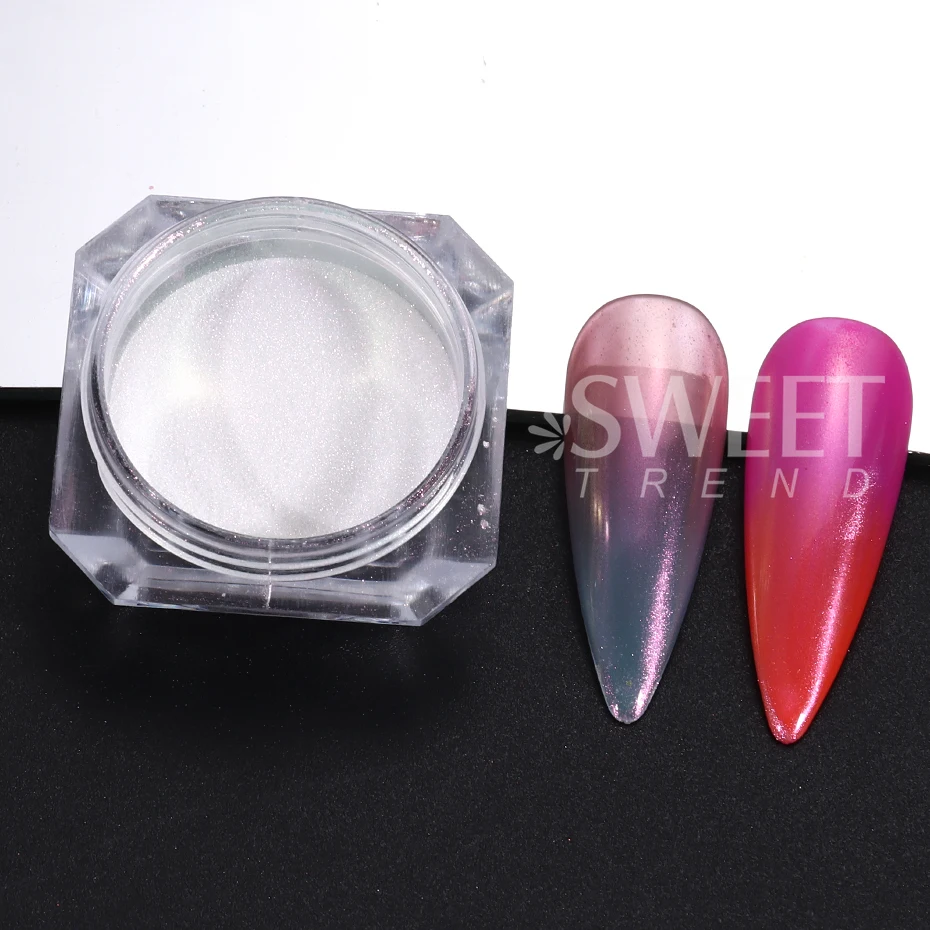 6 stücke Fee Einhorn Chrom Nagel Glitter Pulver Meerjungfrau Aurora Spiegel Pigment Glimmer Regenbogen Gel Polnisch Staub Dekor Maniküre Flash