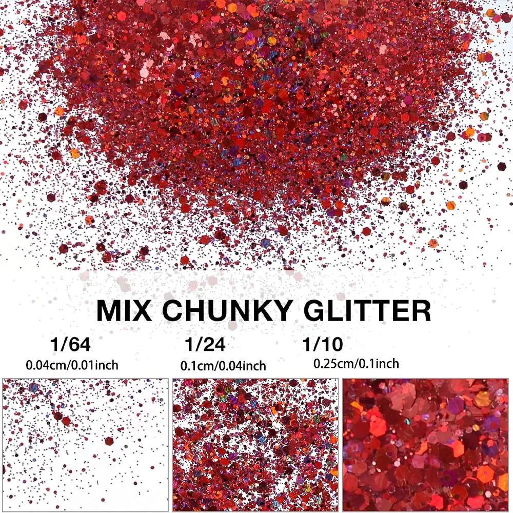 Polvere decorativa multicolore da 10/30/50 g, utilizzata per accessori per la decorazione delle unghie e riempitivi di processo