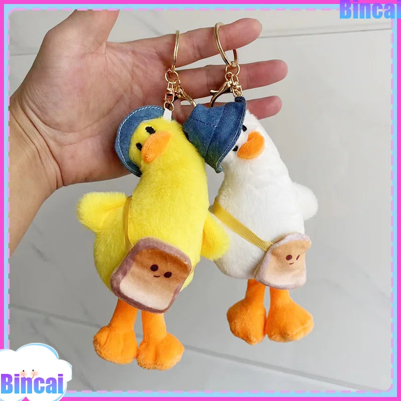 

Kawaii Cartoon Duck Plush Keychain Crooked Neck Design Backpack Car Accessory for Boys Girls Couples Pendant Bag Decor Gift
