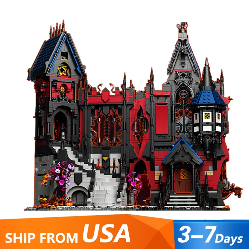  3900PCS Movie Vampire Medieval Castle Building Set City Architecture Modular Building Block Assembly Model Halloween Toy Gift
